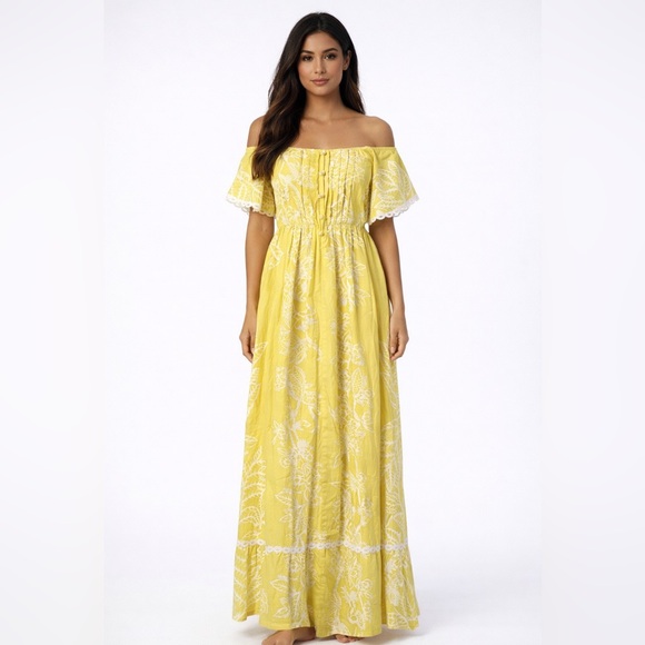 tahiti imports Dresses & Skirts - Vintage Tahiti Imports RARE 60’s Hawaiian Maxi Sun Dress Yellow